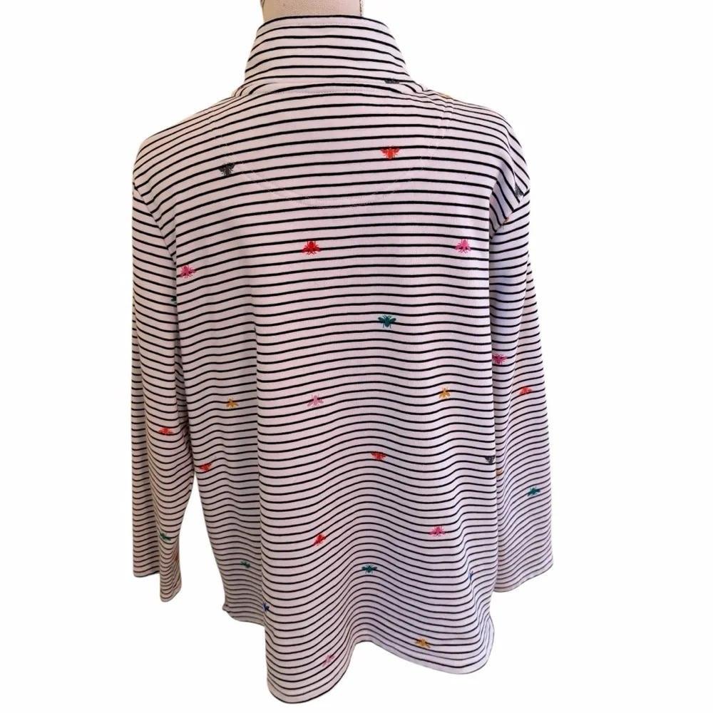 Joules Pip Print Half Zip Sweatshirt in Rainbow Bee Stripe Pattern 18 - Picture 9 of 13